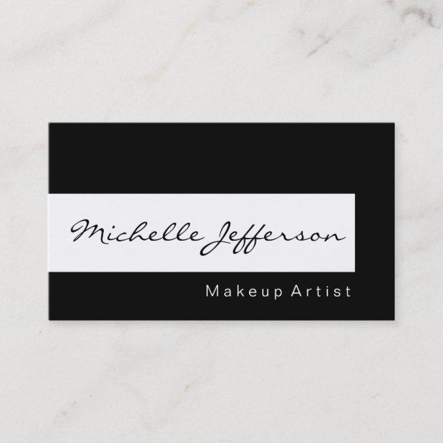 Black & White Makeup Artist Chic Business Card (Front)