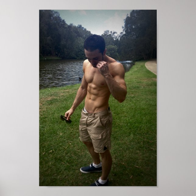 Black & White Male | fitness poster (Front)