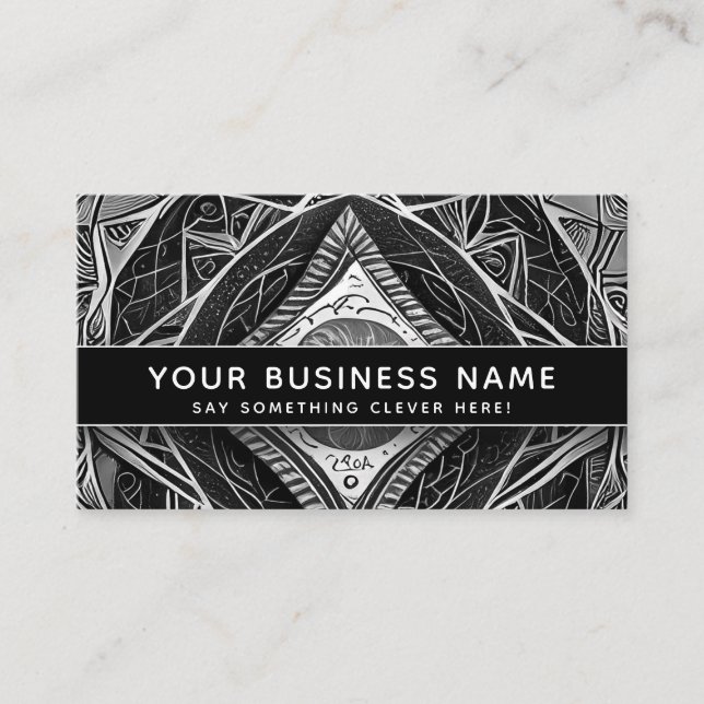 Black White Mandala Modern Elegant Professional Appointment Card (Front)