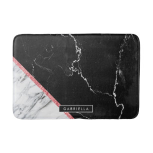 Black & White Marble Bath Mat