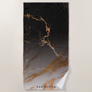 Black & White Marble Beach Towel