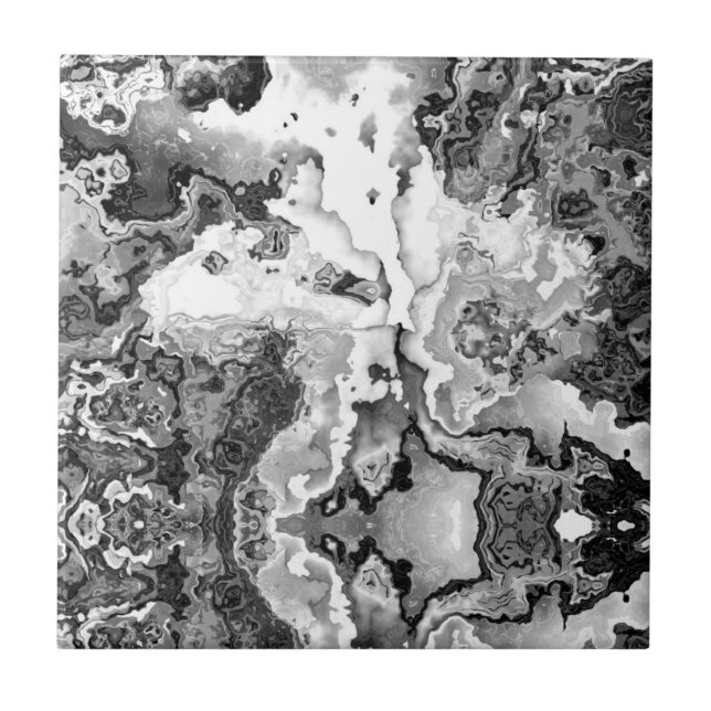 Black & White Marble Cool Home Decor Tile (Front)