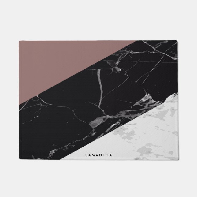 Black & White Marble Doormat (Front)