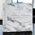 Black White Marble Elegant Professional Classy Binder<br><div class="desc">Custom Luxury Executive Black and White Marble Minimalist Business Binder with white lettered typography for the monogrammed add your own name and profession or job title. The Business Professional Name Plate can be customized with your name and job title. Please contact the designer for customized matching items.</div>