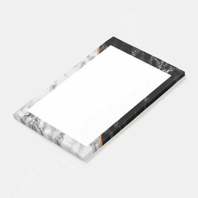 Black White Marble Framed Post it Notes (Angled)