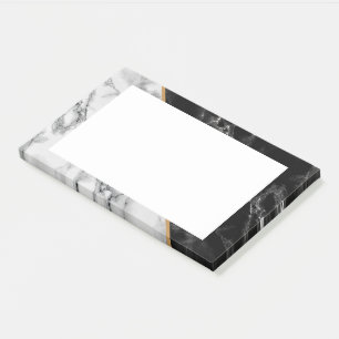 Black White Marble Framed Post it Notes