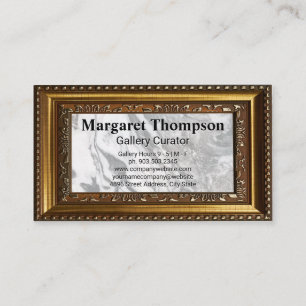Black White Marble Gold Decorative Frame Business Card