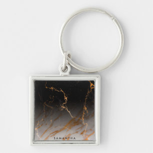 Black & White Marble Keychain