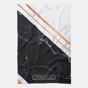 Black & White Marble Kitchen Towel