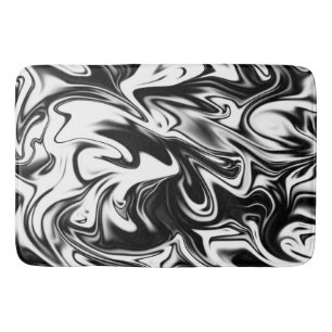 Black White Marble, Large Memory Foam Bath Mat