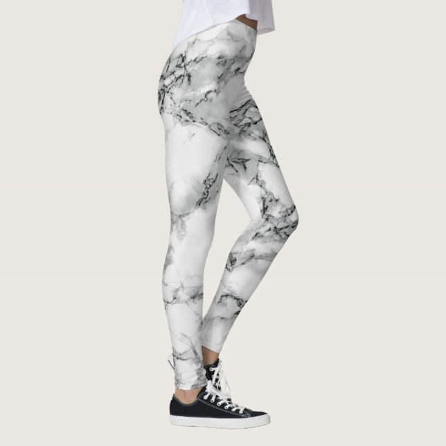 Black White Marble Leggings (Right)