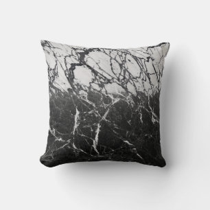Black & White Marble Modern Glam Trendy Throw Pillow