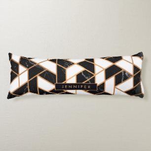 Black & White Marble Mosaic Body Pillow