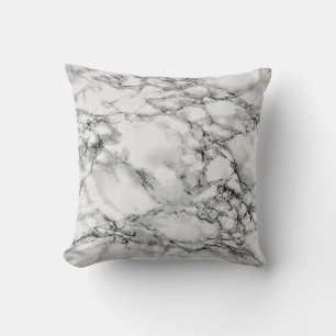 Black White Marble Pillow