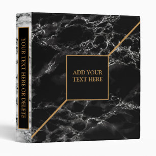 Black White Marble Stone - Personalized Binder