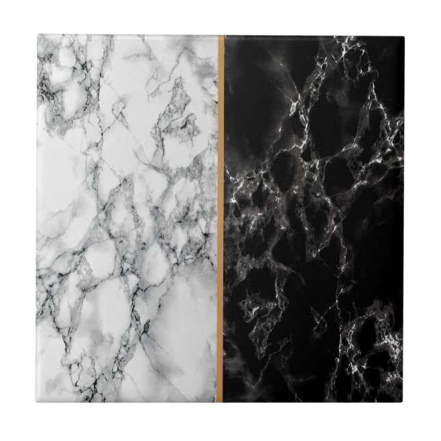 Black & White Marble Stone - Tile (Front)