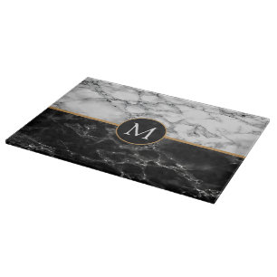 Black White Marble Stone Your Letter Cutting Board