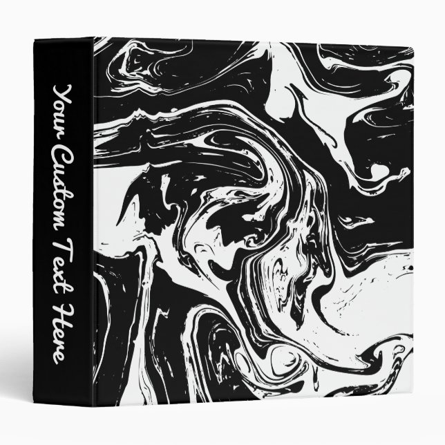 Black & White Marble Style Avery Binder (Front/Spine)