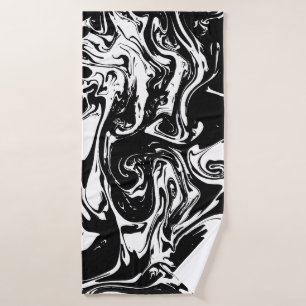Black & White Marble Style Bath Towel