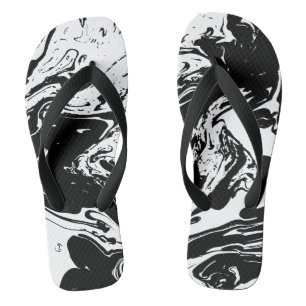 Black & White Marble Style Flip Flops