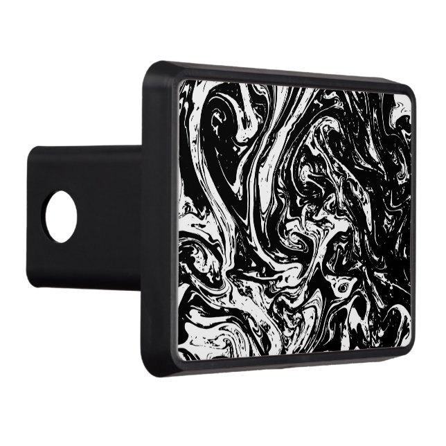 Black & White Marble Style Hitch Cover (Right)