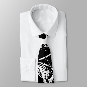 Black & White Marble Style Necktie