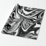 Black & White Marble Swirl Modern Glam Wrapping Paper<br><div class="desc">custom wrapping paper</div>