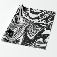 Black & White Marble Swirl Modern Glam