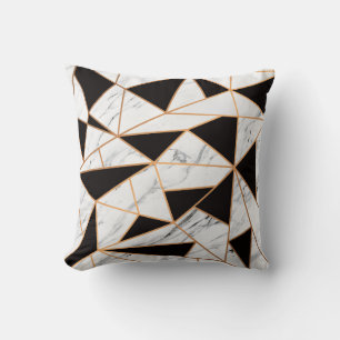 Black & White Marble Throw Pillow
