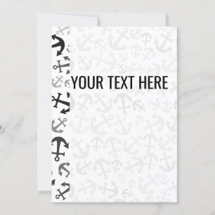 Black White Marine Anchor Pattern Announcement