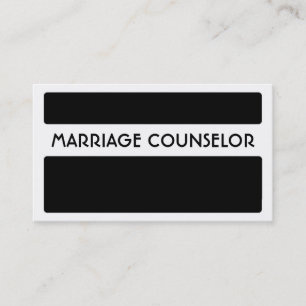 Black white marriage counsellor business cards