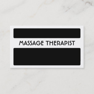 Black white Massage Therapist business cards