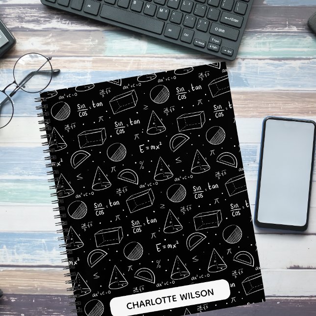 Black & White Math Equations and Symbols Monogram Notebook (Creator Uploaded)