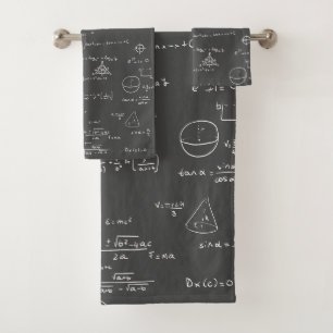 Black White Math Formula Graphics  Bath Towel Set