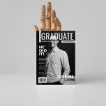 Black white mathematic magazine photo graduatation invitation<br><div class="desc">Modern and minimalist,  this black and white mathematics graduation invitation features a personalized grad photo and clean white text in a sleek magazine-style layout. A bold way to celebrate a graduate whose future adds up to success. Fully customizable for your special day.</div>