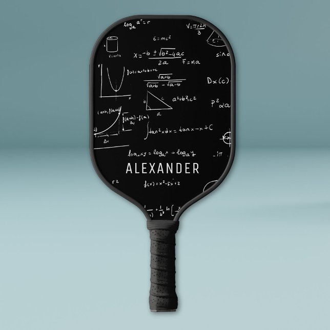 Black White Mathematics Equations Personalized Pickleball Paddle (Creator Uploaded)