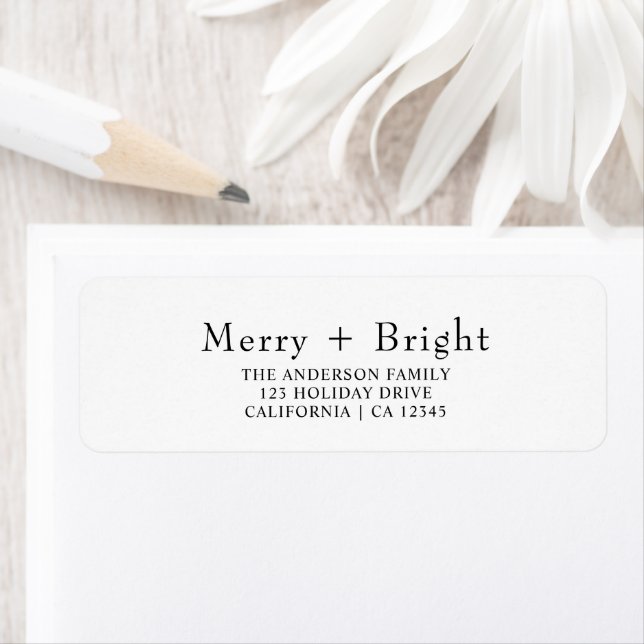 Black White Merry Bright Christmas Retourner l'adr (En situation)