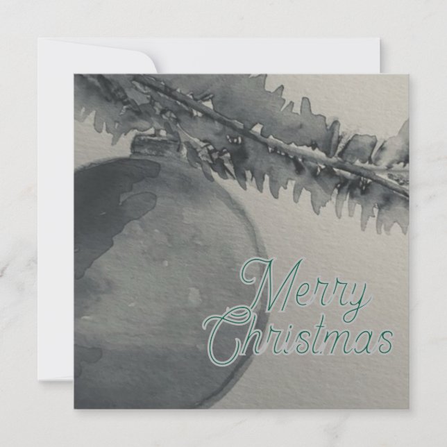 Black & White Merry Christmas Card (Front)