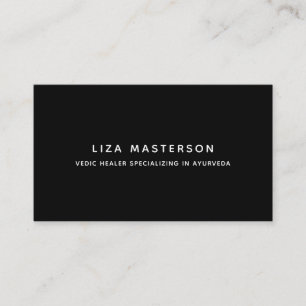 Black White Minimal Alternative Medicine Healer Business Card