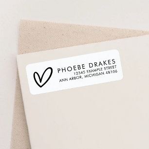 Black & White Minimal Bridal Shower Return Address