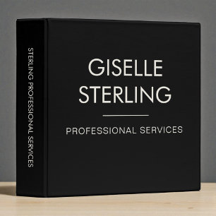 Black White Minimal Professional Modern Business Binder