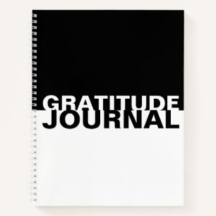 Black White Minimal Typography Gratitude Journal