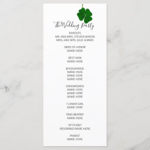 Black White Minimalism Four-Leaved Clover  Program