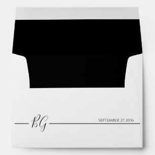 Black & White Minimalist 5x7 Wedding Invitation Envelope