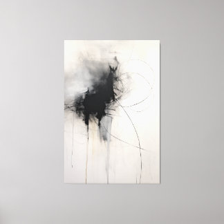 Black & White Minimalist Art | Ephemeral Echoes Canvas Print
