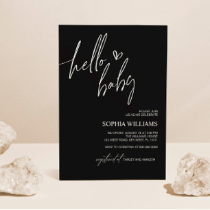 Black & White Minimalist Baby Shower Invitation