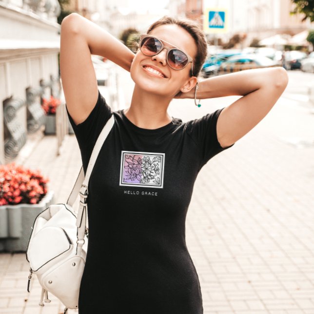 Black White Minimalist Hello Grace T-Shirt (Creator Uploaded)