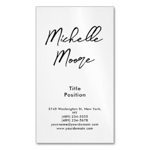 Black & White Minimalist Magnetic Business Card