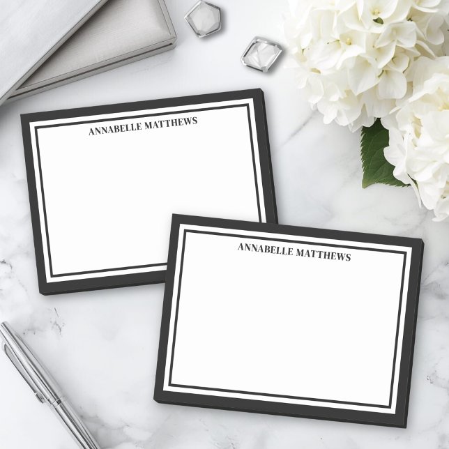 Black White Minimalist Monogram Post-it Notes (Black White Minimalist Monogram Post-it Notes )