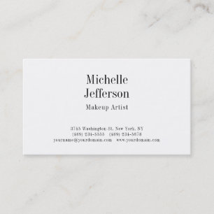Black & White Minimalist Plain Modern Business Card